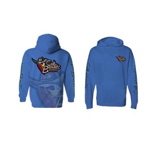 SALT BANDITS Blue Ghosted Logo Performance Long Sleeve Hoodie