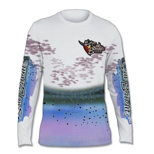 SALT BANDITS Spotted Sea Trout Performance Long Sleeve T-shirt - Light Gray